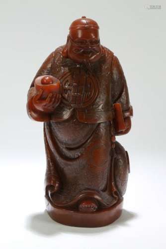 An Estate Chinese Portrait Soapstone Display Statue