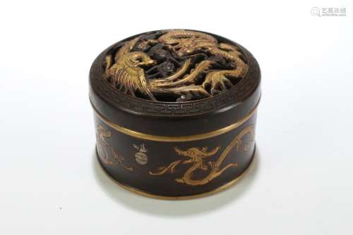 A Chinese Lidded Phoenix-dragon Fortune Censer Display