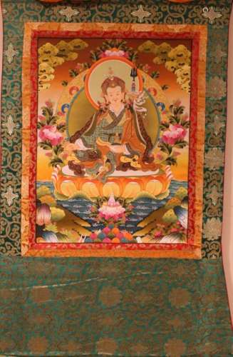 An Estate Tibetan Religious Thangka Display