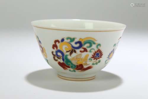 A Chinese Myth-beast Fortune Estate Porcelain Cup