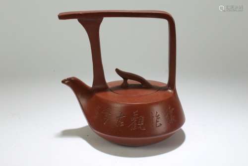 An Estate Chinese High-handled Tea Pot