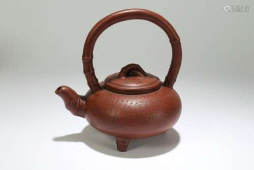 A Chinese Word-framing Estate High-handled Tea Pot