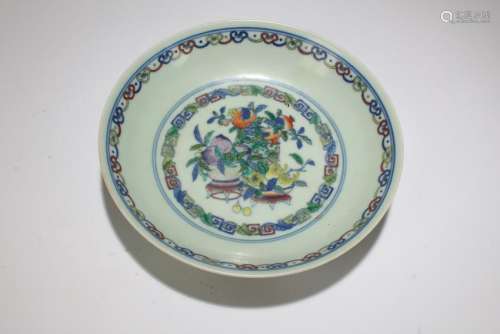 A Chinese Bat-framing Peach-fortune Fortune Plate