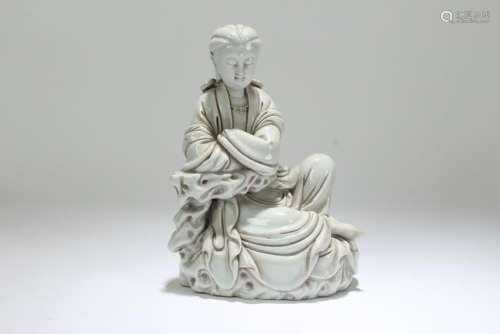 An Estate Chinese De Blanc Porcelain Buddha Statue