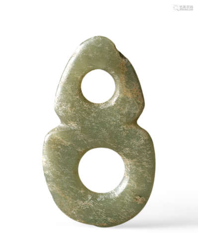 新石器時代 紅山文化「8」字形雙聯玉珮