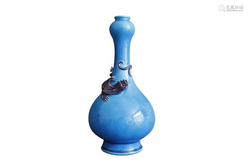 A Chinese Blue Glazed Porcelain Vase