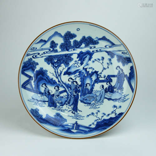 A Chinese Blue and White Porcelain Plate