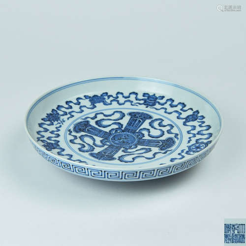 A Chinese Blue and White Porcelain Plate