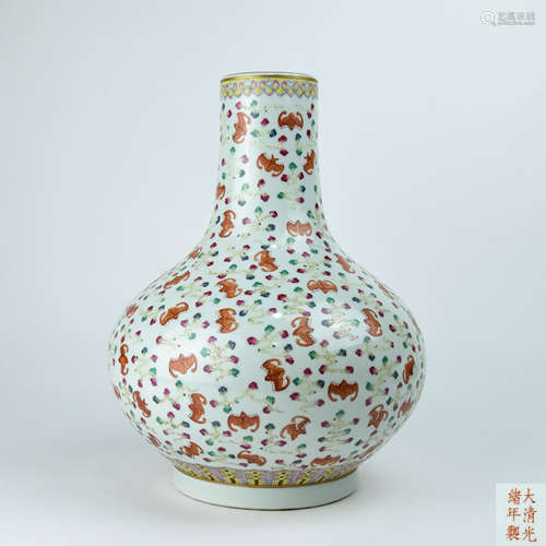 A Chinese Famille-Rose Porcelain Vase