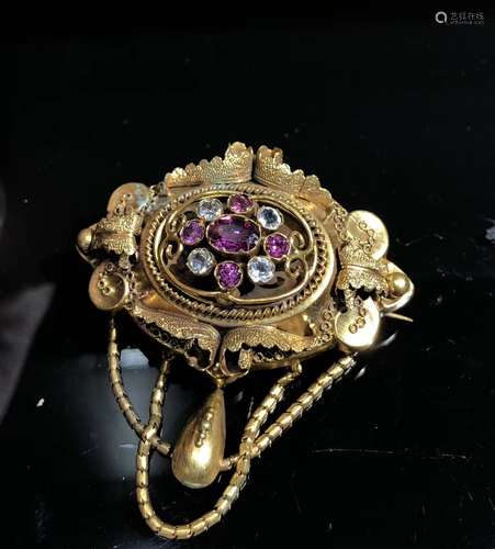 A European Gilt Silver Brooch