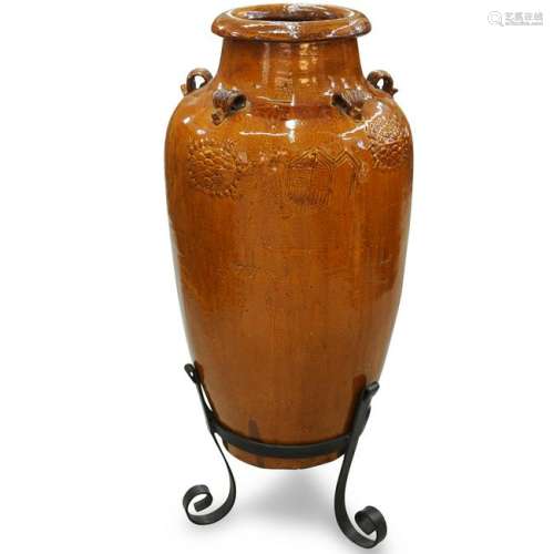 Chinese Amber Glazed Ceramic Vase