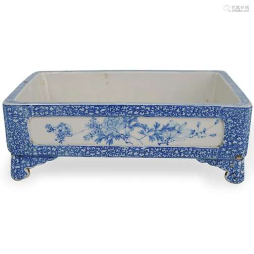 Chinese Blue and White Footed Planter