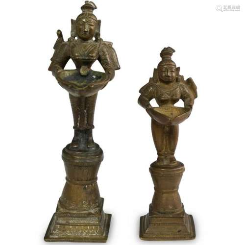 (2 Pc) Hindu Bronze Incense Burners
