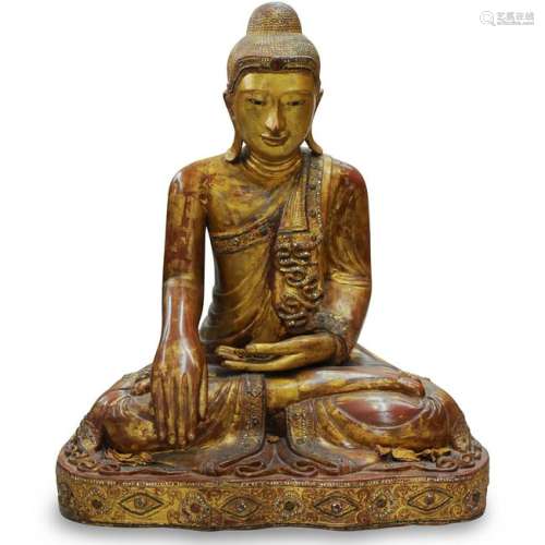 Mandalay Gilt Wood Seated Buddha