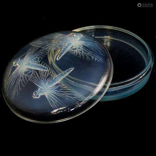 Rene Lalique Iridescent Glass Lidded Dish