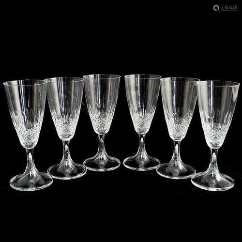 (6 Pc) Lalique Crystal Cut Glasses