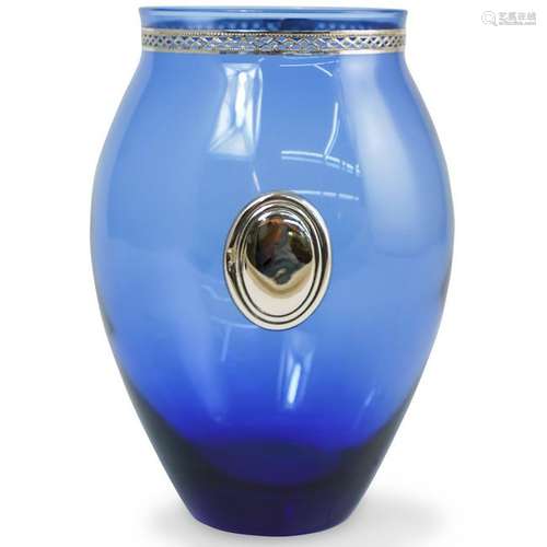 Argenti Glass and Silver Vase