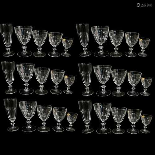 (90 Pc) Lot of Cristal d'Arques Glasses