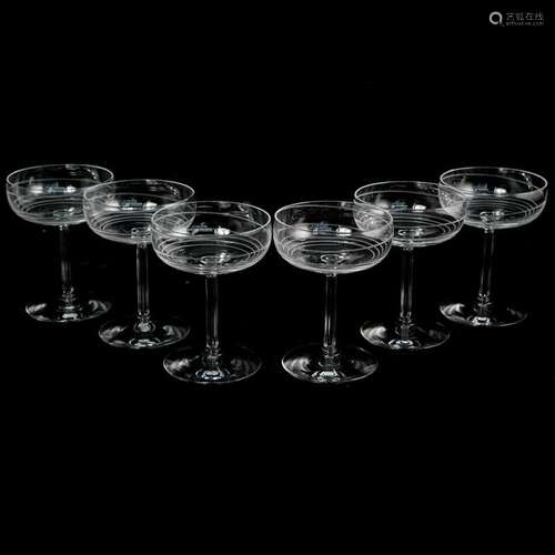 (6 Pc) Crystal Martini Glasses