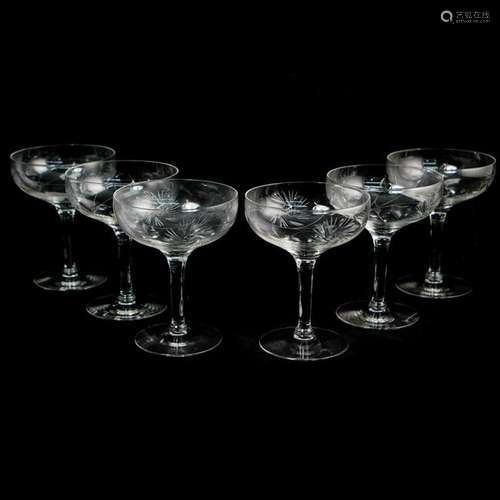 (6 Pc) Crystal Martini Glasses