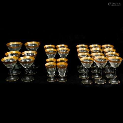 (26 Pc) Crystal and Etched Barware