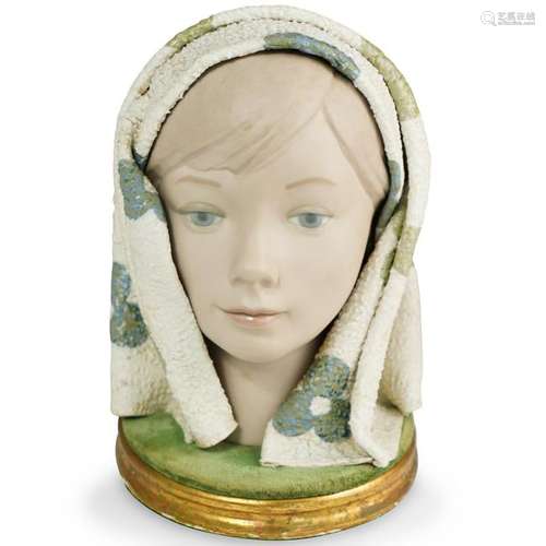 Retired Lladro Porcelain Bust Of Girl