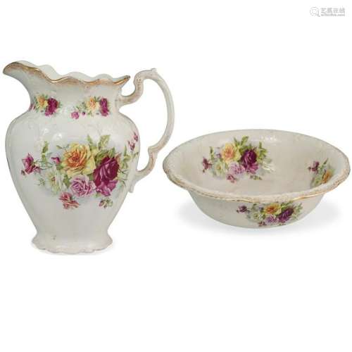 (2 Pc) Albany & Harvey Pitcher and Bowl