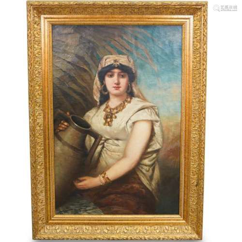 19th Century Oil Painting of Oriental Woman