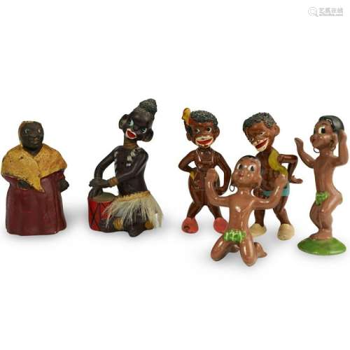 (7 Pc) Black Americana Figurines