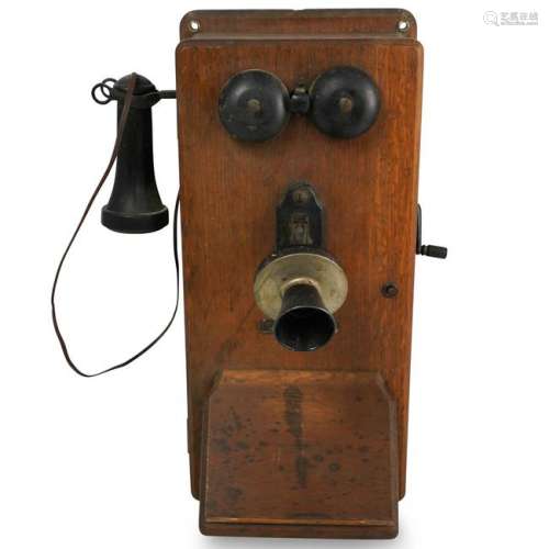 Antique Oak Stromberg-Carlson Telephone