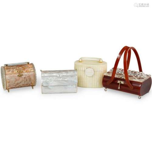 (4 Pc) Lucite Bags and Clutch Purses