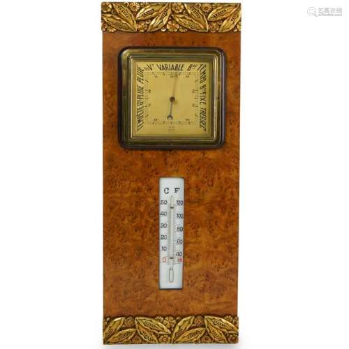 French Carved Art Deco Barometer