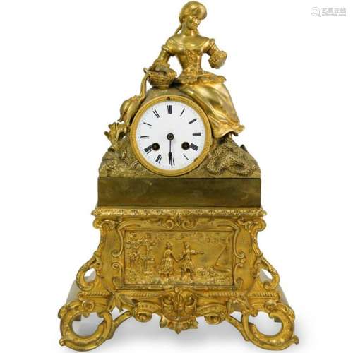 Barlot De Paris Figural Gilt Bronze Clock