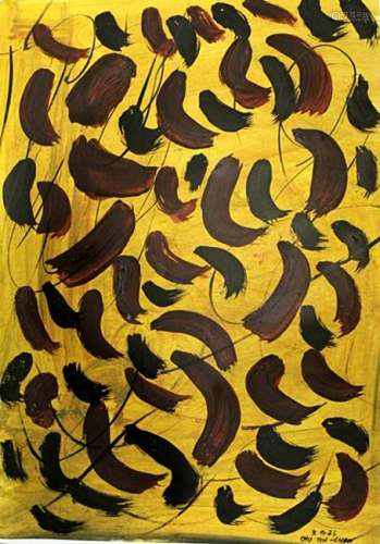 Yellow - Chu Teh Chun - Oil On Paper in the style of