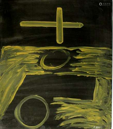 The Church - Antoni Tapies - Oil On Paper in the style
