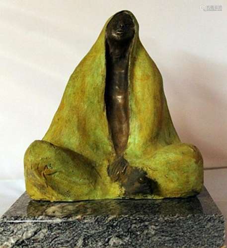 Patina Bronze Sculpture - Marble Base - Gorman