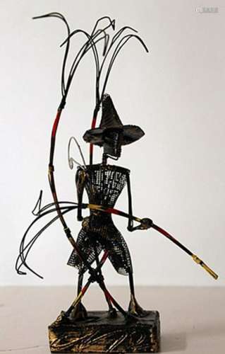 Original Wire Frame Sculpture - B. Teddy St. Ange