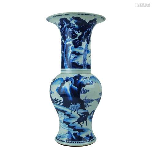 A Chinese Blue and White Porcelain Vase