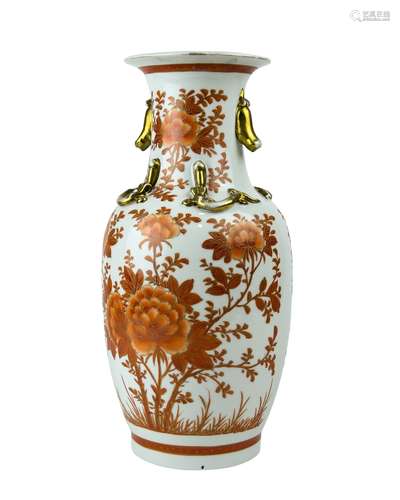 A Chinese Iron-Red Glazed Porcelain Vase