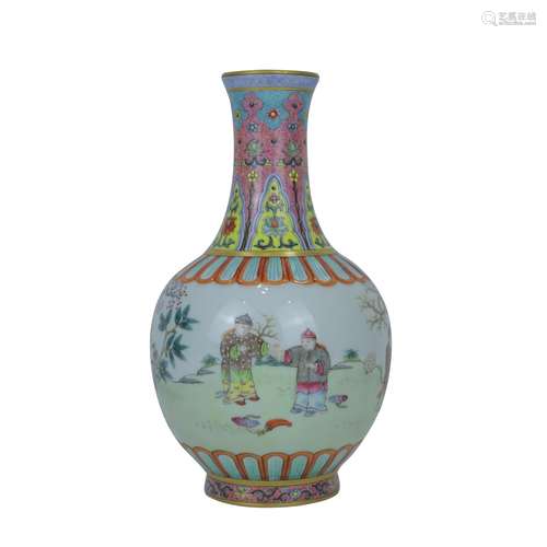 A Chinese Famille-Rose Porcelain Vase