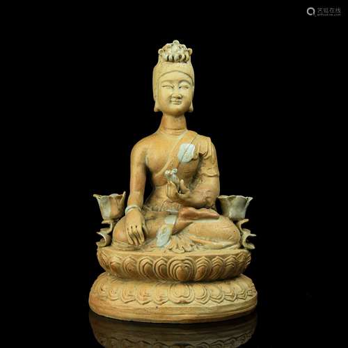 A Chinese Celadon Porcelain Buddha