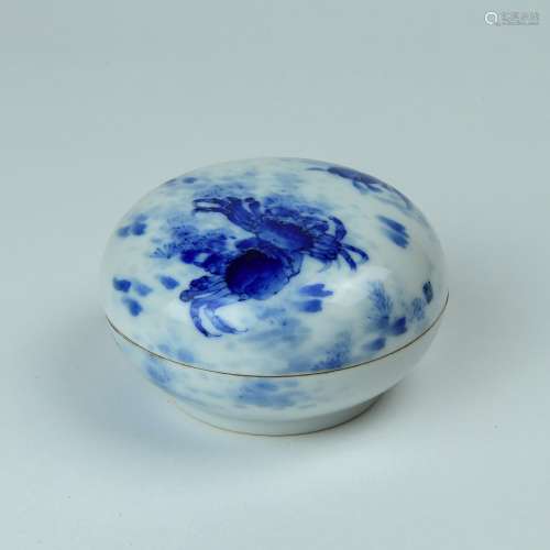 A Chinese Blue and White Porcelain Ink Pad