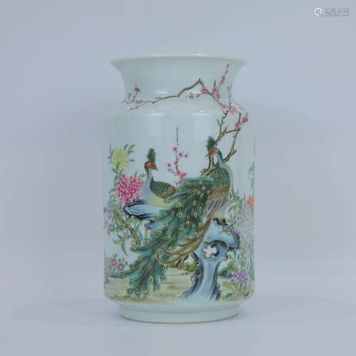 A Chinese Famille-Rose Porcelain Vase