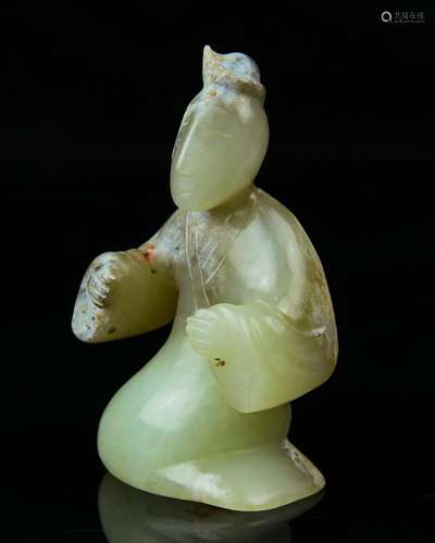 A Chinese Carved Jade Figure of Lady