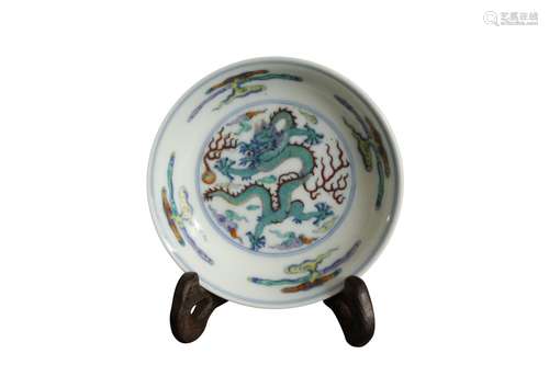 A Chinese Dou-Cai Porcelain Plate