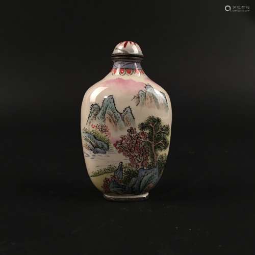 Chinese 'Landscape' Snuff Bottle, Qianlong Mark
