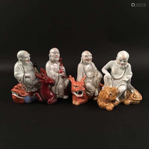 4 Pieces of Chinese Porcelain Buddha Figures