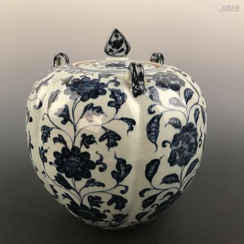 Chinese Blue-White 'Lotus' Jar and Cover