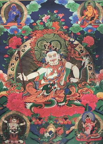 Thangka Painting of White Jambhala