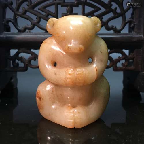 Chinese Hetian Carved Jade Figure